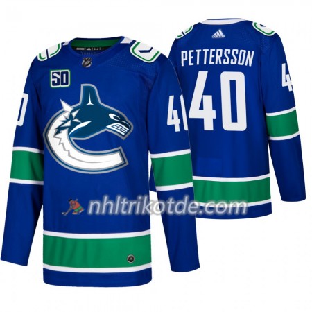 Vancouver Canucks Trikot Elias Pettersson 40 50th Anniversary Adidas 2019-2020 Blau Authentic - Herren